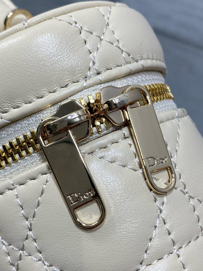 Dior Caro Mini Vanity Case Macrocannage Lambskin S5198UD Beige