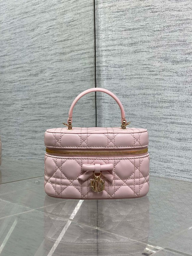 Dior Caro Mini Vanity Case Macrocannage Lambskin S5198UD Pink