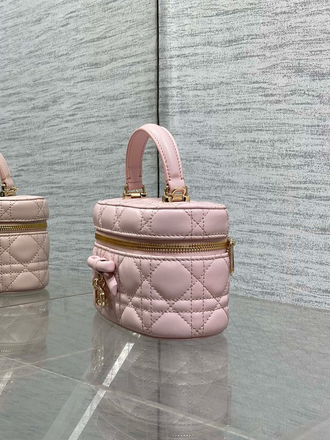 Dior Caro Mini Vanity Case Macrocannage Lambskin S5198UD Pink