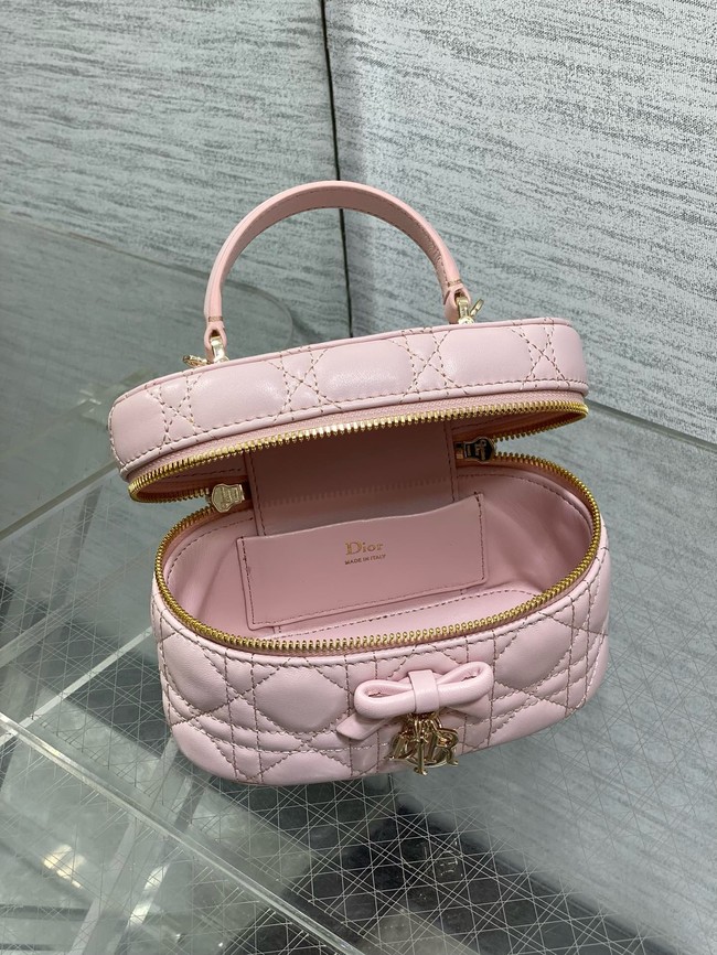 Dior Caro Mini Vanity Case Macrocannage Lambskin S5198UD Pink