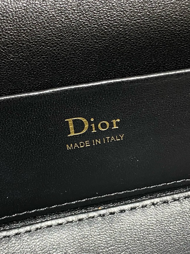 Dior Caro Mini Vanity Case Macrocannage Lambskin S5198UD black