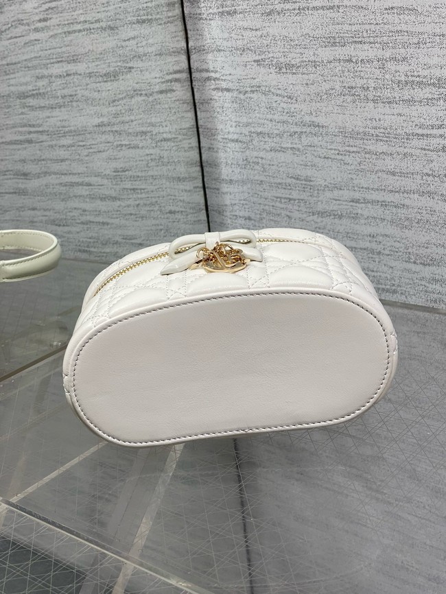 Dior Caro Mini Vanity Case Macrocannage Lambskin S5198UD Latte