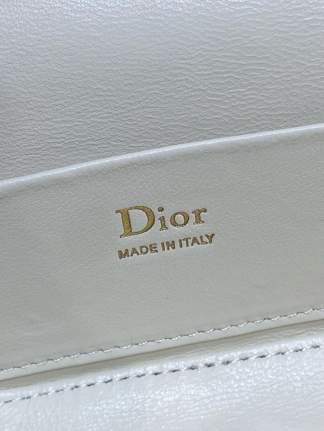 Dior Caro Mini Vanity Case Macrocannage Lambskin S5198UD Latte