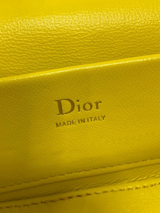 Dior Caro Mini Vanity Case Macrocannage Lambskin S5198UD yellow
