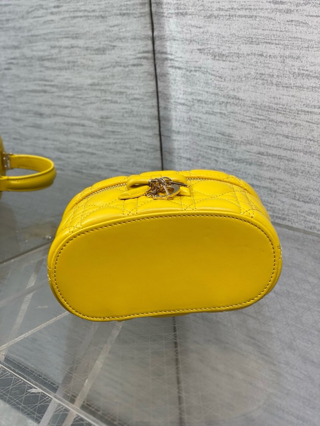Dior Caro Mini Vanity Case Macrocannage Lambskin S5198UD yellow
