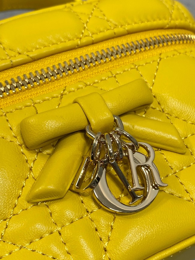 Dior Caro Mini Vanity Case Macrocannage Lambskin S5198UD yellow