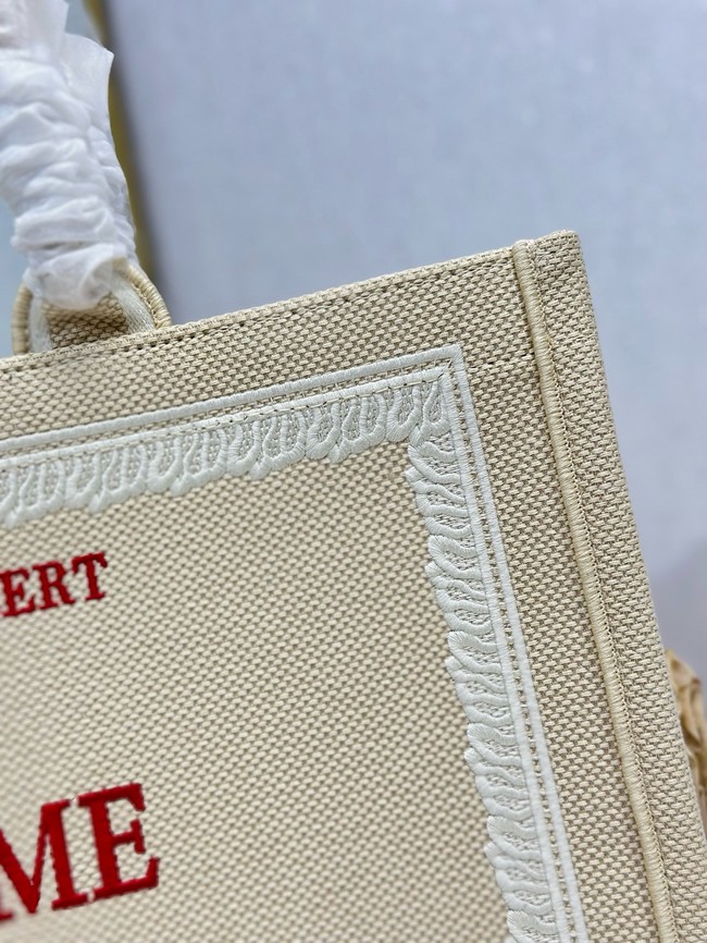 Large Dior Book Tote Book Cover Embroidery TSH295 Beige and Red