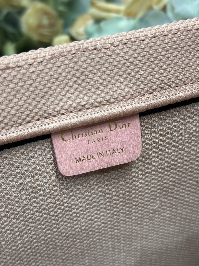 Large Dior Book Tote Book Cover Embroidery TSH295 Pink and Green