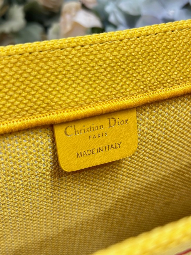 Large Dior Book Tote Book Cover Embroidery TSH295 Yellow and Red
