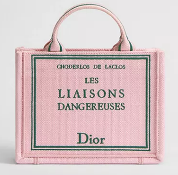 Mini Dior Book Tote with Strap Pink and Green Book Cover Embroidery S5584PE