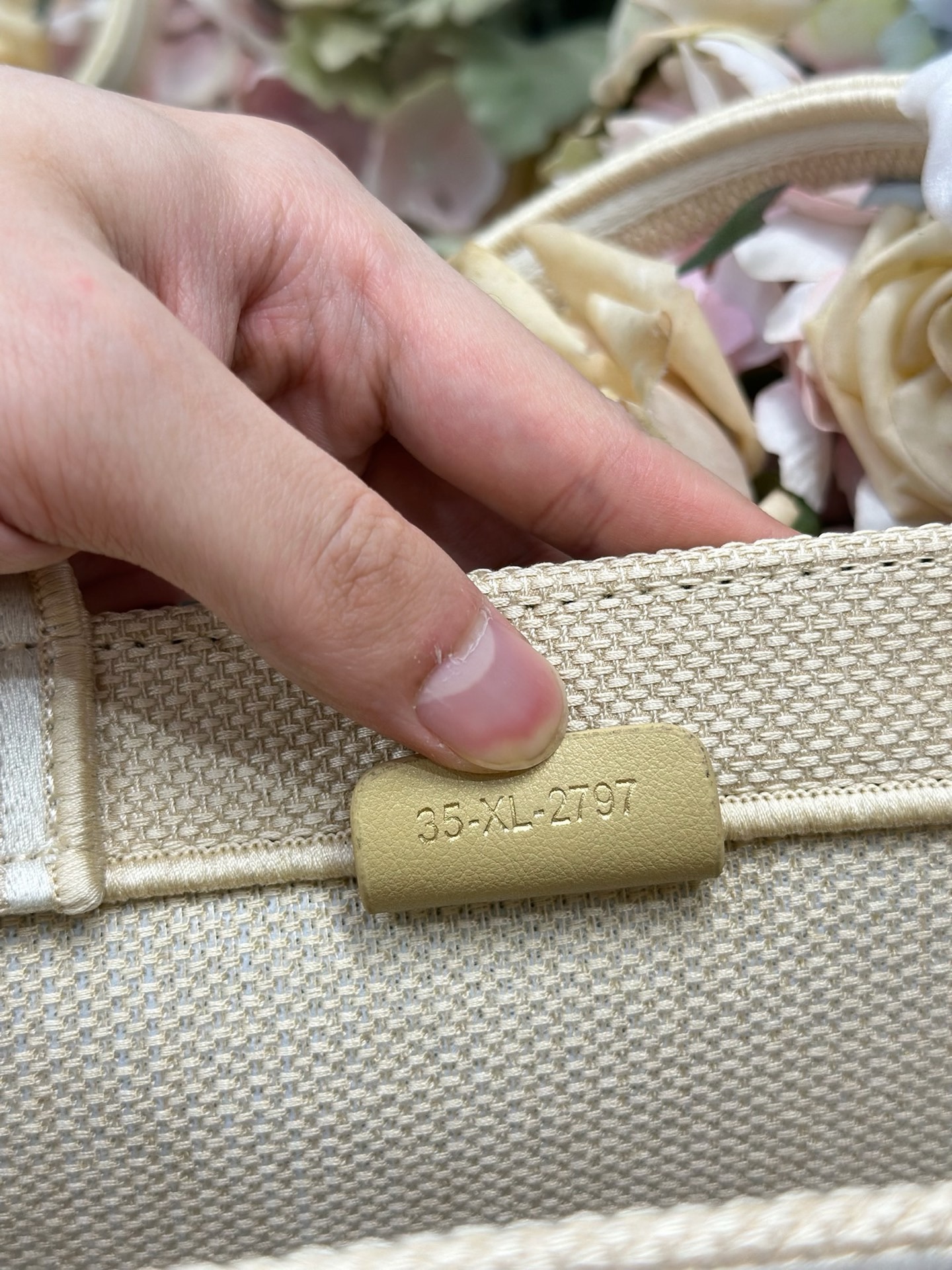 Small Dior Book Tote with Strap Beige and Red Book Cover Embroidery M1404PE