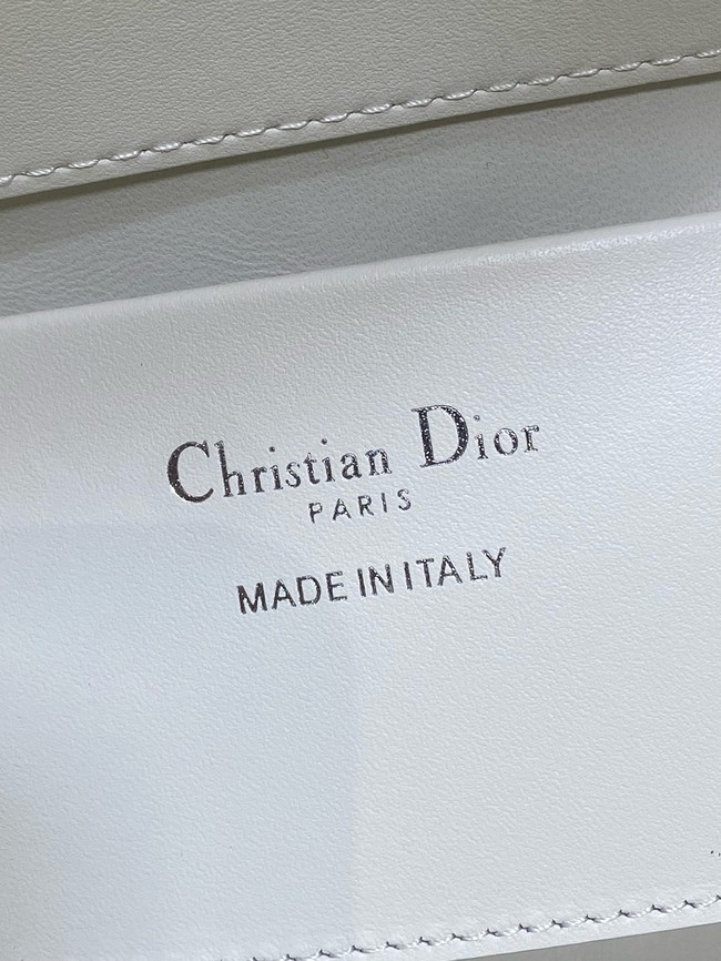 Small Dior Toujours Vertical Tote Bag Macrocannage Calfskin M2835O black&Latte