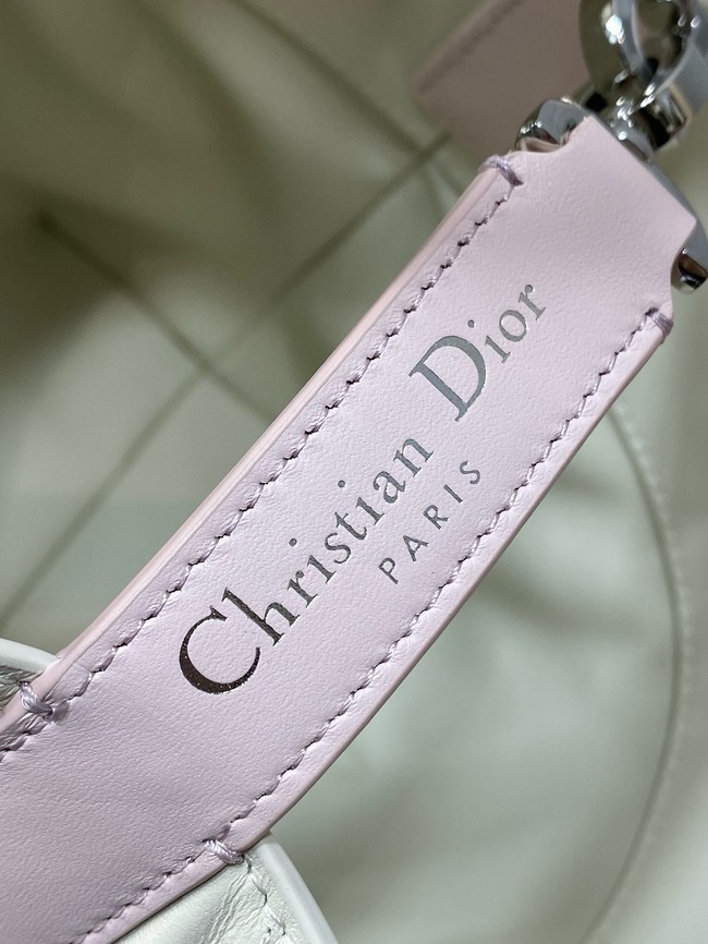 Small Dior Toujours Vertical Tote Bag Macrocannage Calfskin M2835O pink&Latte
