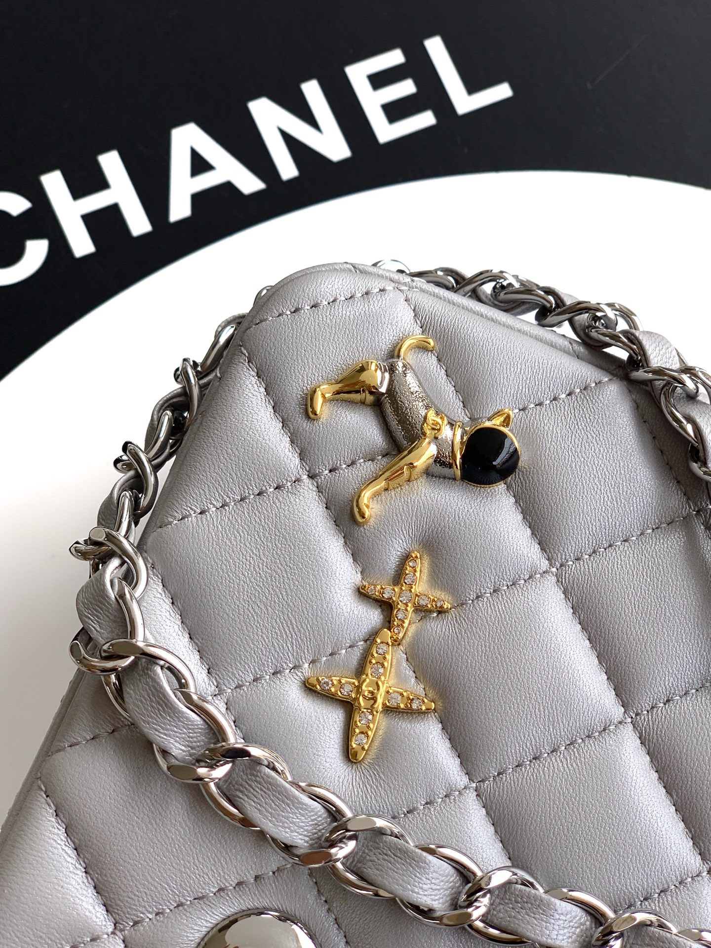 CHANEL small Classic 11.12 Handbag A01116 gray