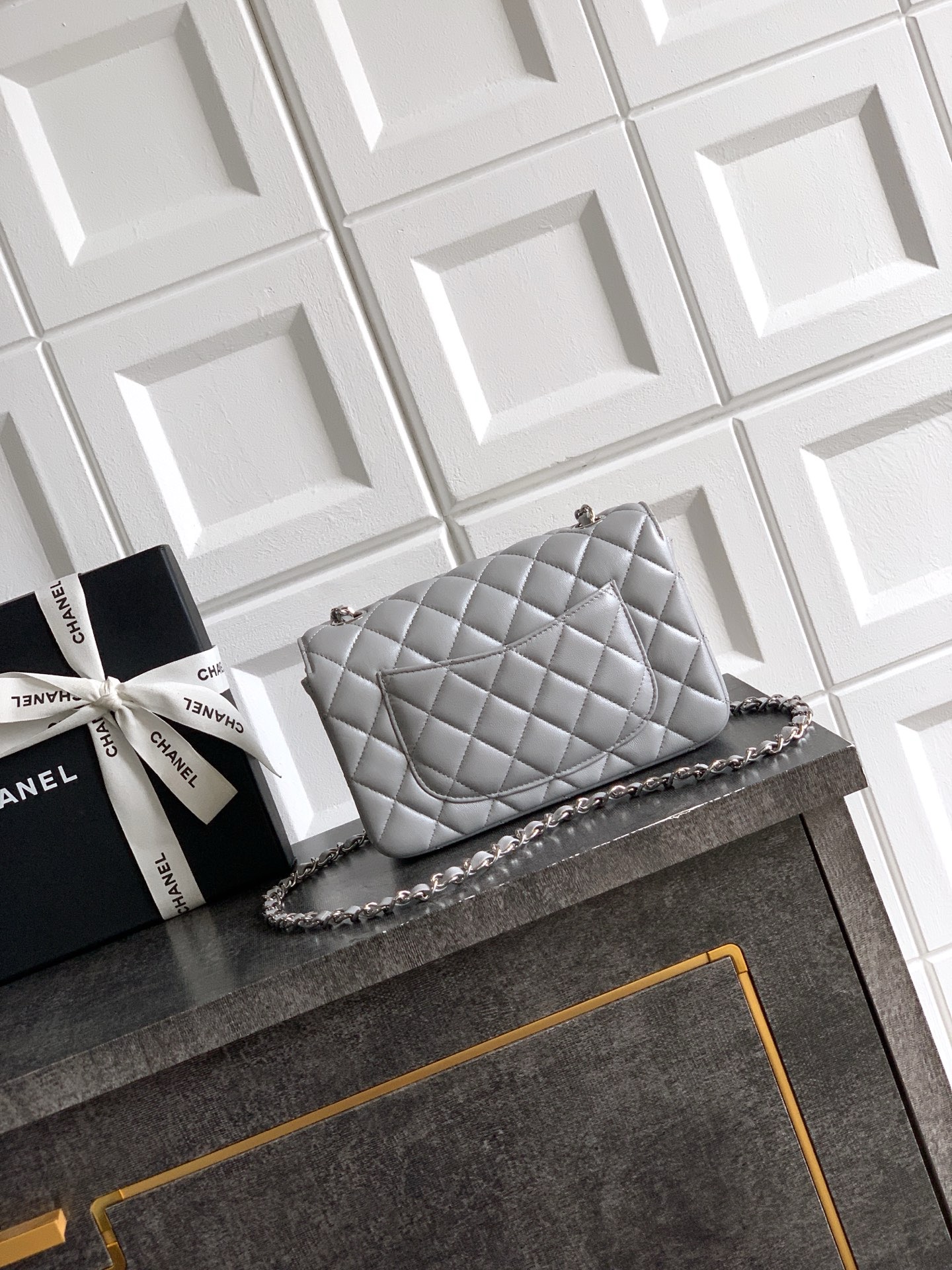 CHANEL small Classic 11.12 Handbag A01116 gray