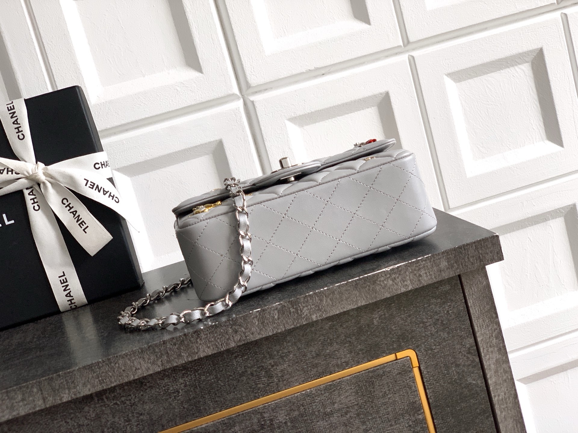 CHANEL small Classic 11.12 Handbag A01116 gray