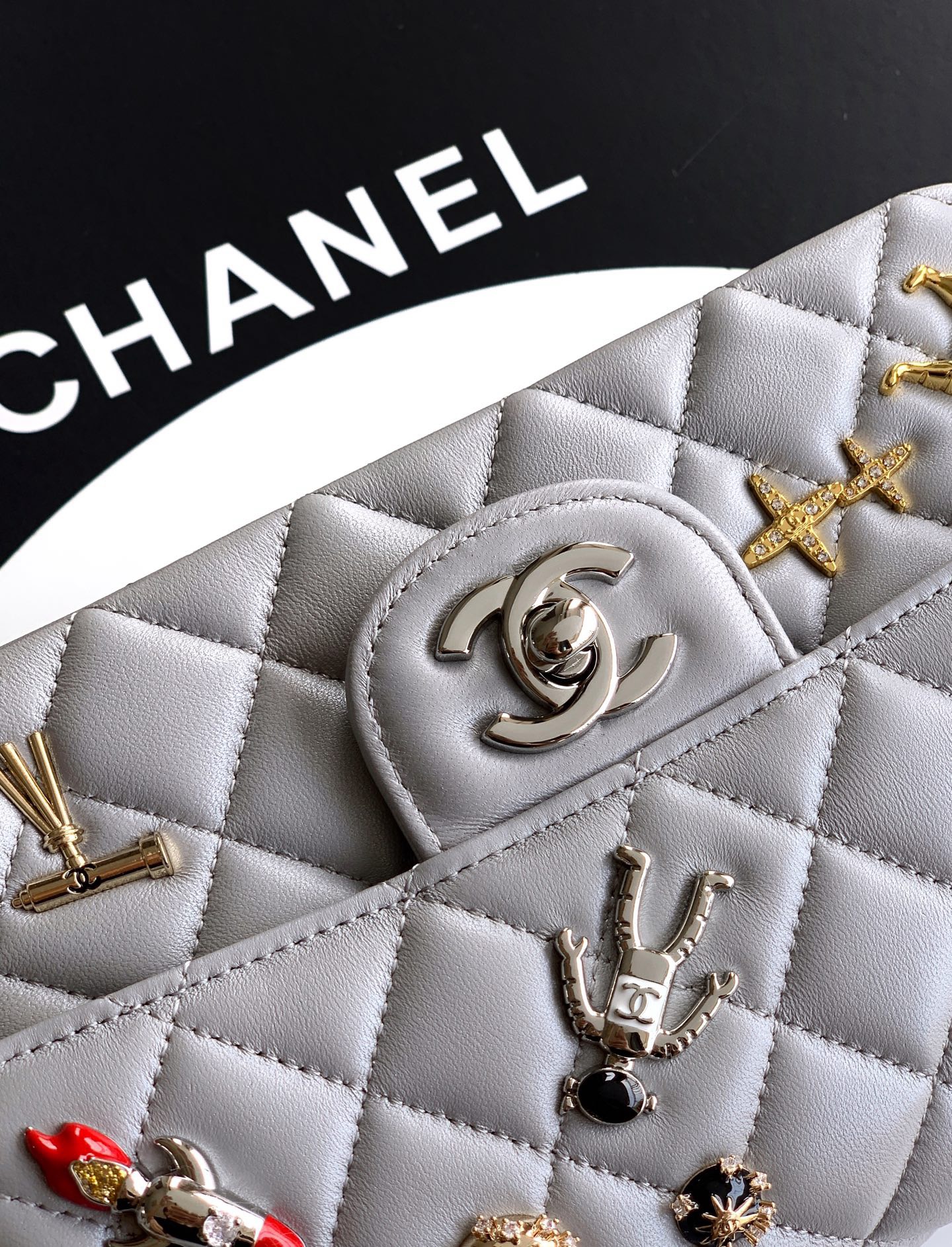 CHANEL small Classic 11.12 Handbag A01116 gray
