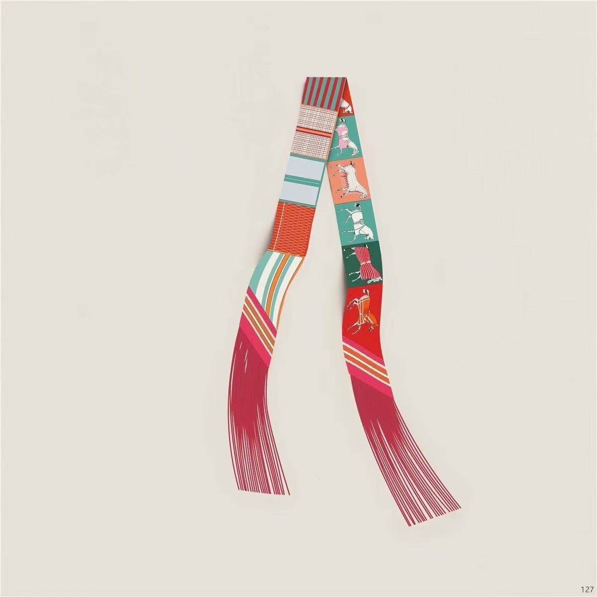 Hermes Tassel Twilly Small Silk Scarf H85387-1