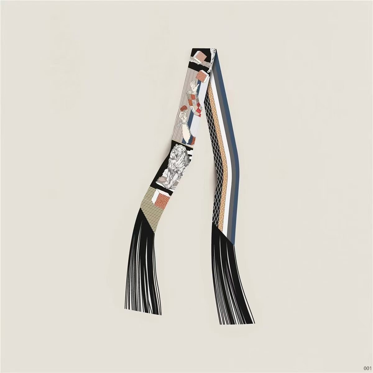 Hermes Tassel Twilly Small Silk Scarf H85387-17