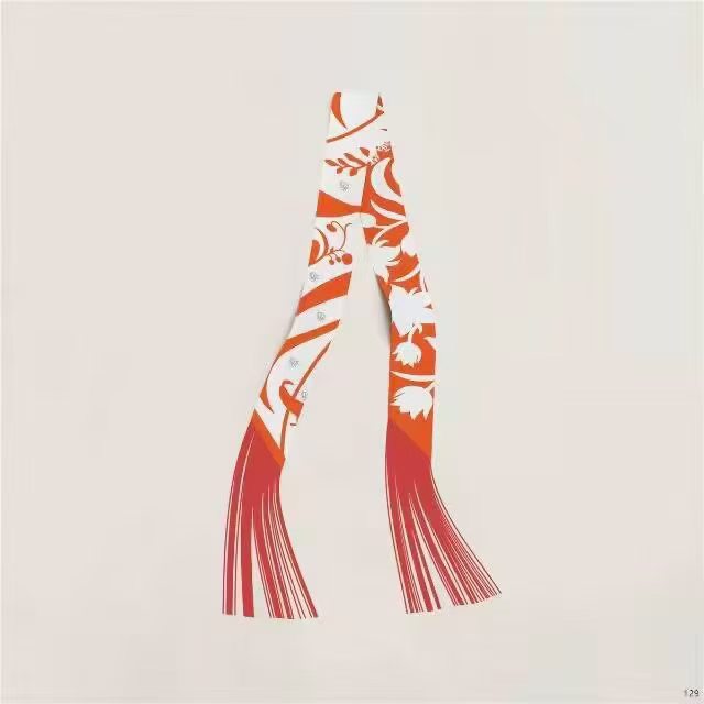 Hermes Tassel Twilly Small Silk Scarf H85387-33