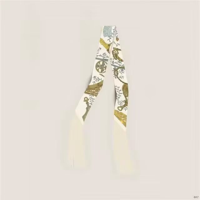 Hermes Tassel Twilly Small Silk Scarf H85387-36
