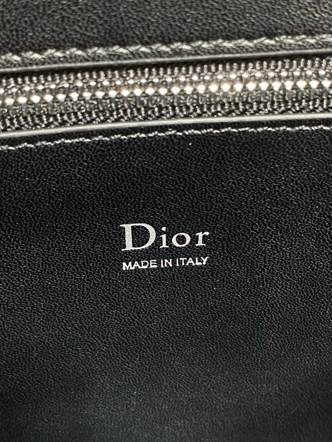 Dior Calfskin Medium Tote Bag 0738 black&Silver