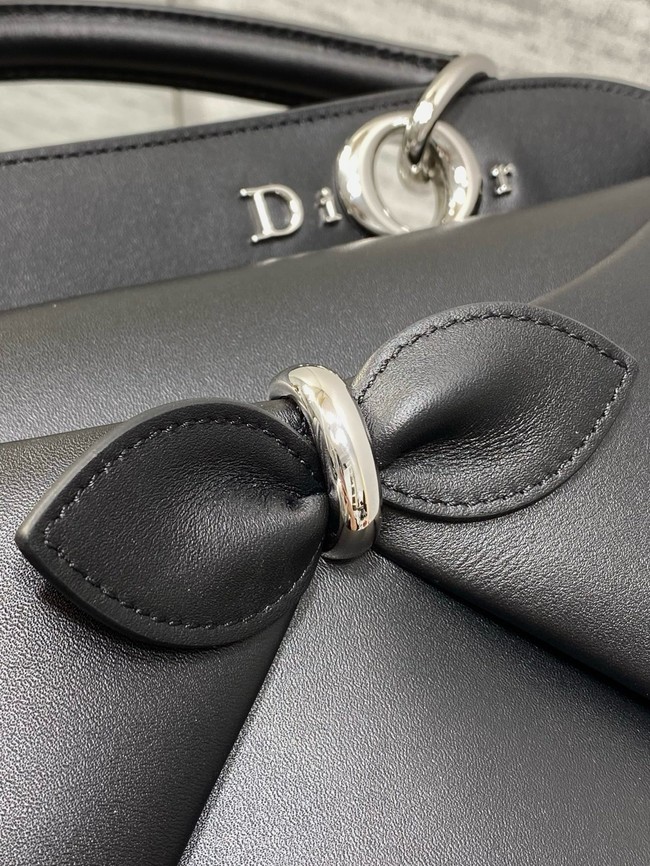 Dior Calfskin Medium Tote Bag 0738 black&Silver