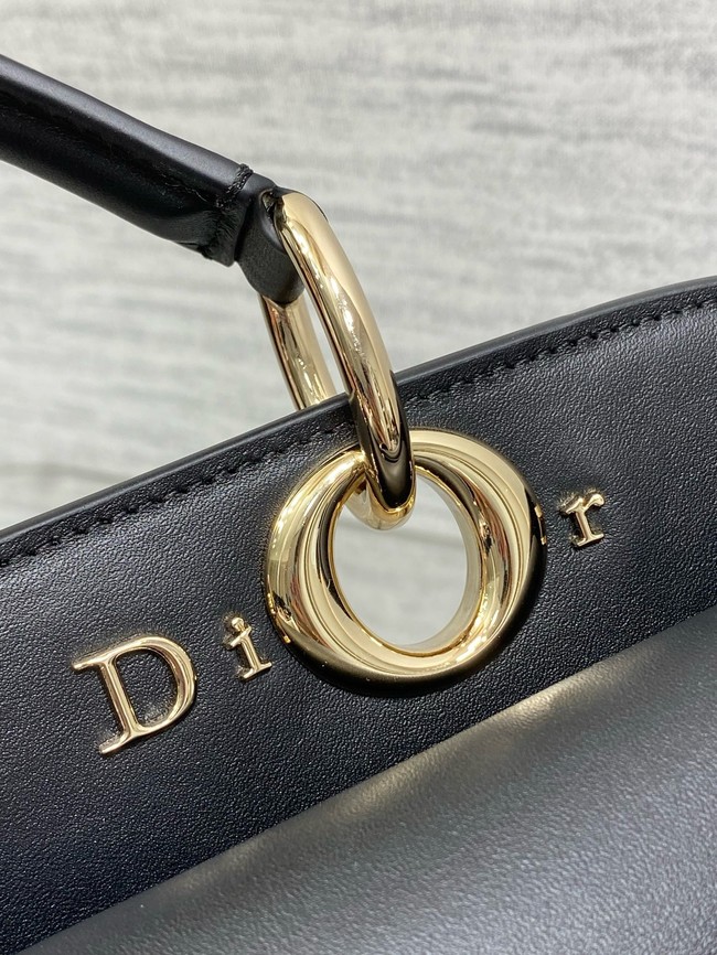 Dior Calfskin Medium Tote Bag 0738 black&gold