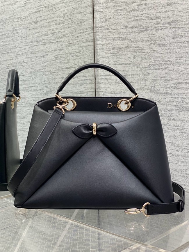 Dior Calfskin Medium Tote Bag 0738 black&gold