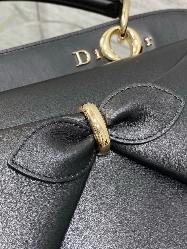 Dior Calfskin Medium Tote Bag 0738 black&gold