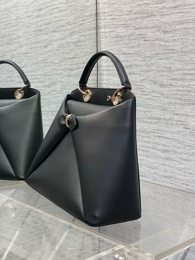 Dior Calfskin Medium Tote Bag 0738 black&gold