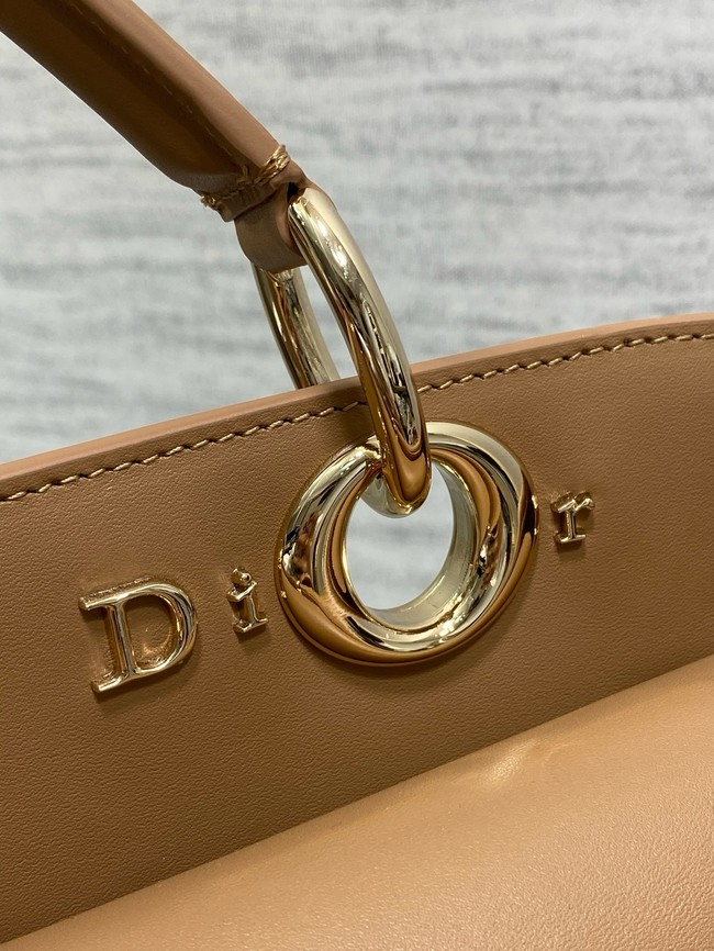 Dior Calfskin Medium Tote Bag 0738 camel