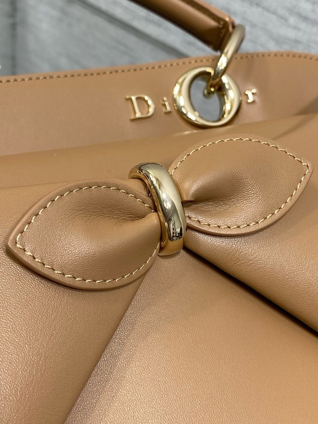 Dior Calfskin Medium Tote Bag 0738 camel