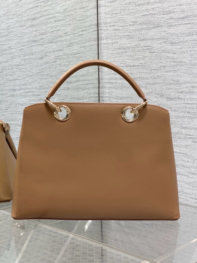 Dior Calfskin Medium Tote Bag 0738 camel