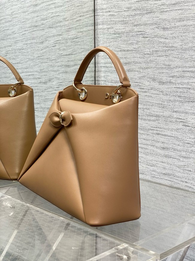Dior Calfskin Medium Tote Bag 0738 camel