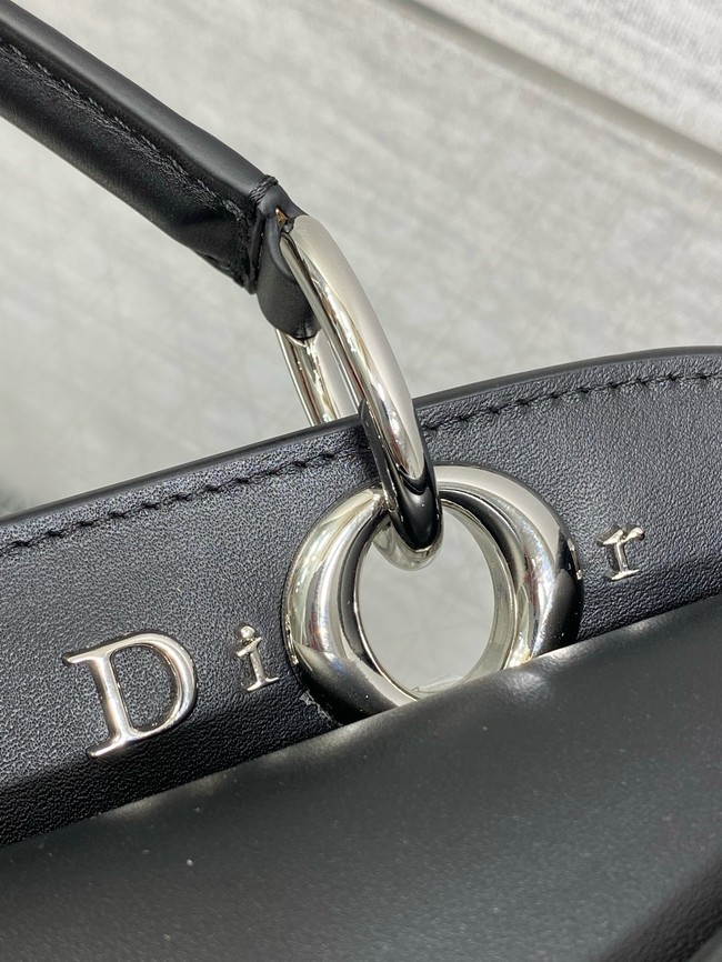 Dior Calfskin small Tote Bag 0737 black&Silver