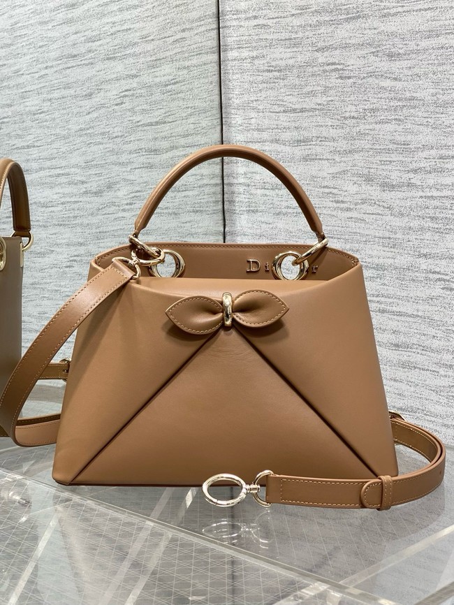 Dior Calfskin small Tote Bag 0737 camel