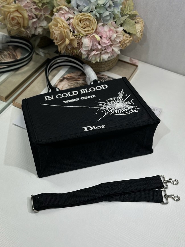 Medium Dior Book Tote with Strap M1354PEH Black