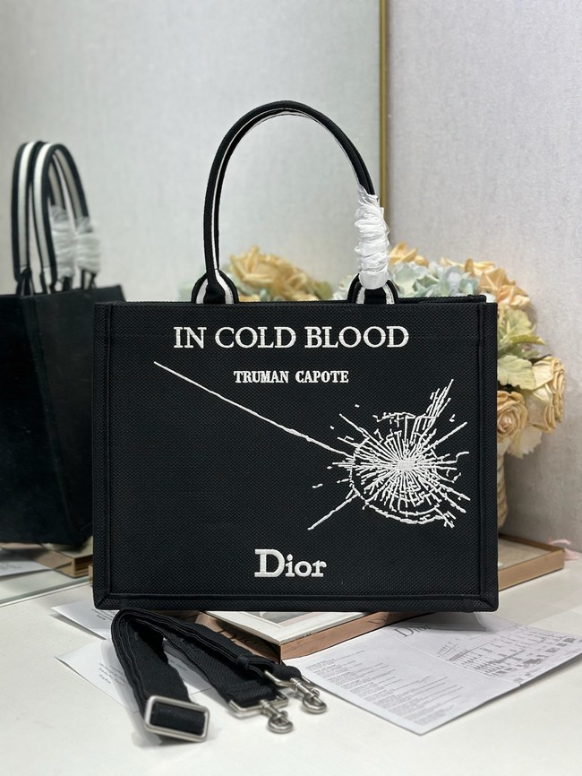 Medium Dior Book Tote with Strap M1354PEH Black