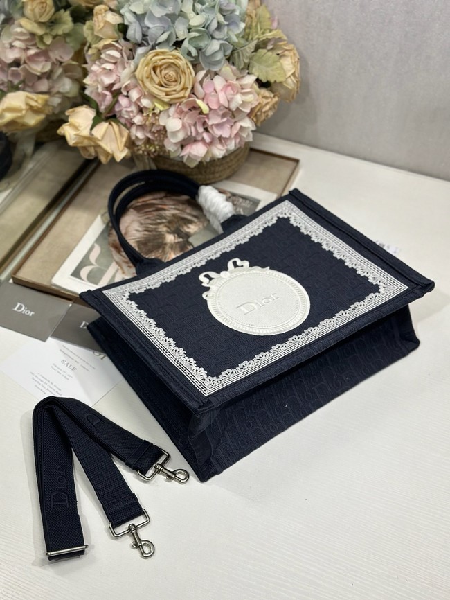 Medium Dior Book Tote with Strap M1354PEH Blue