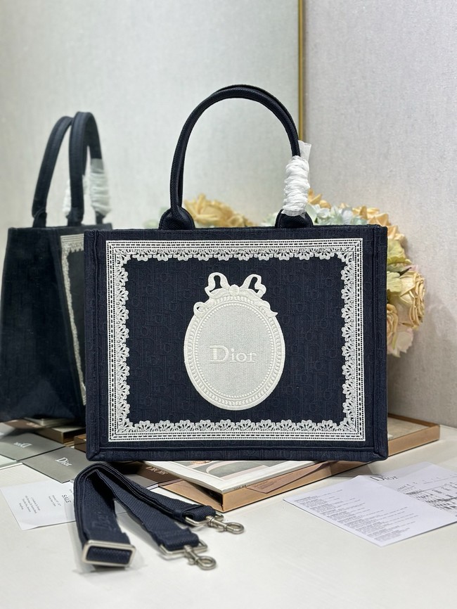 Medium Dior Book Tote with Strap M1354PEH Blue