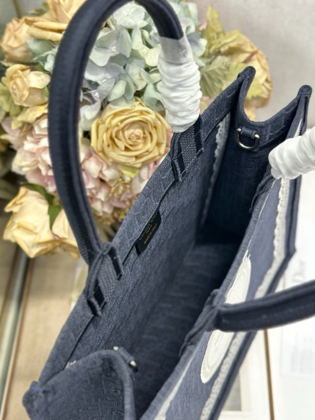 Medium Dior Book Tote with Strap M1354PEH Blue