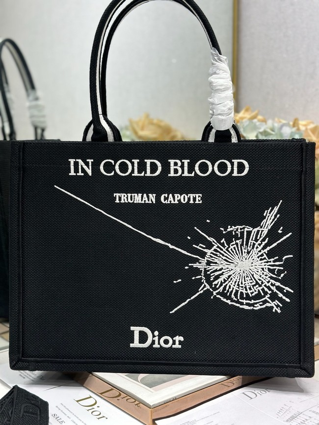 Medium Dior Book Tote with Strap M1354PEH Black
