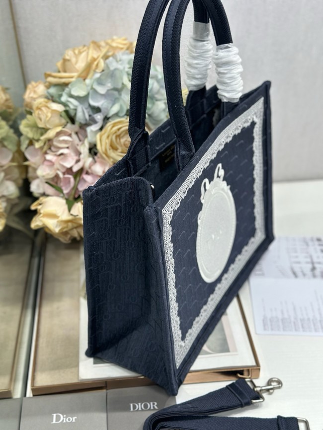 Medium Dior Book Tote with Strap M1354PEH Blue