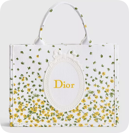 Medium Dior Book Tote with Strap M1354PEH Buttercup