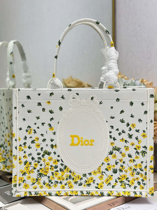 Medium Dior Book Tote with Strap M1354PEH Buttercup