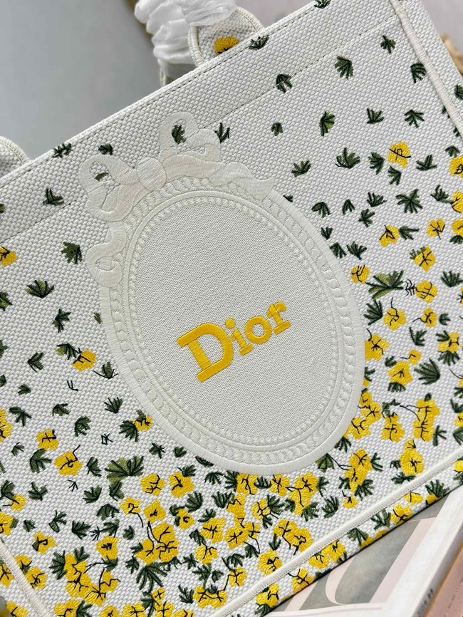 Medium Dior Book Tote with Strap M1354PEH Buttercup