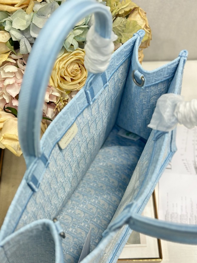 Medium Dior Book Tote with Strap M1354PEH Celestial Blue 