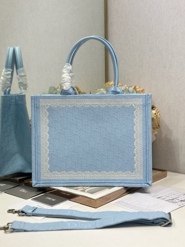 Medium Dior Book Tote with Strap M1354PEH Celestial Blue 
