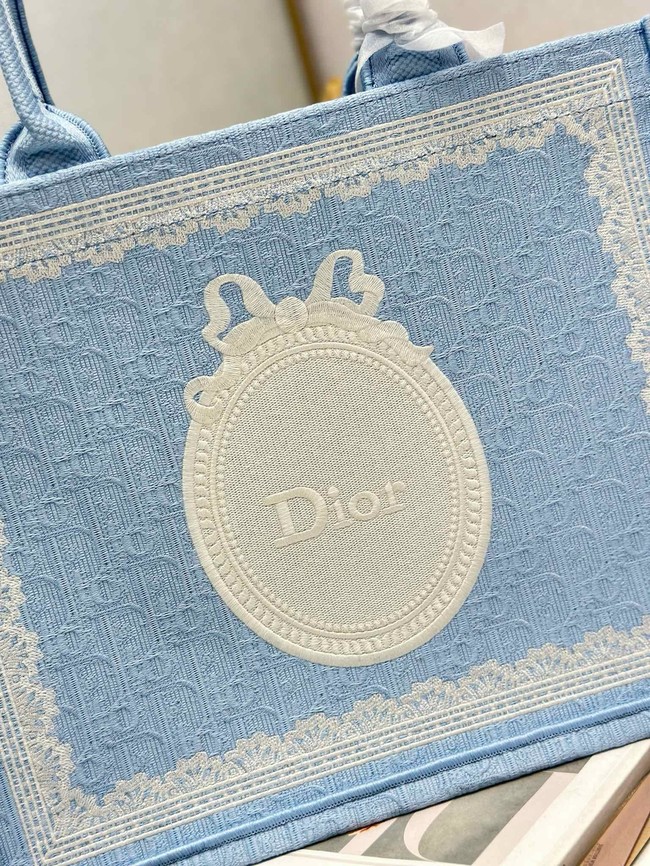 Medium Dior Book Tote with Strap M1354PEH Celestial Blue 